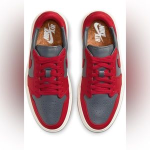 Women's Jordan 1 Low Black/Gym Red-Sail